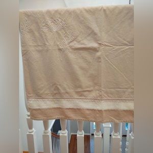 Woolrich Home - Tan Cotton Embroidered Shower Curtain